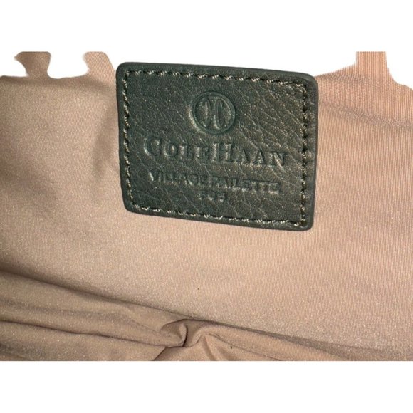 Cole Hann Pebbled Leather Olive Green Shoulder Bag Vintage - Picture 6 of 8